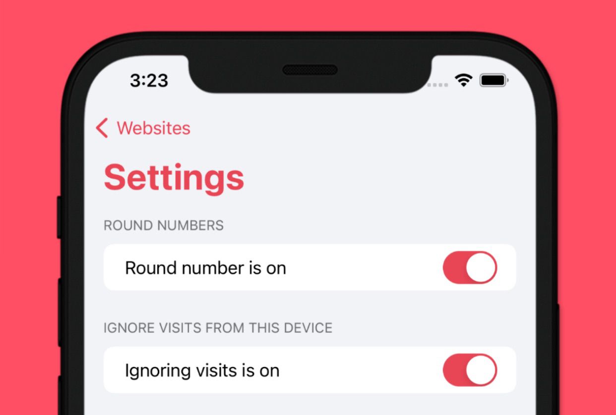 Simple Analytics iOS settings